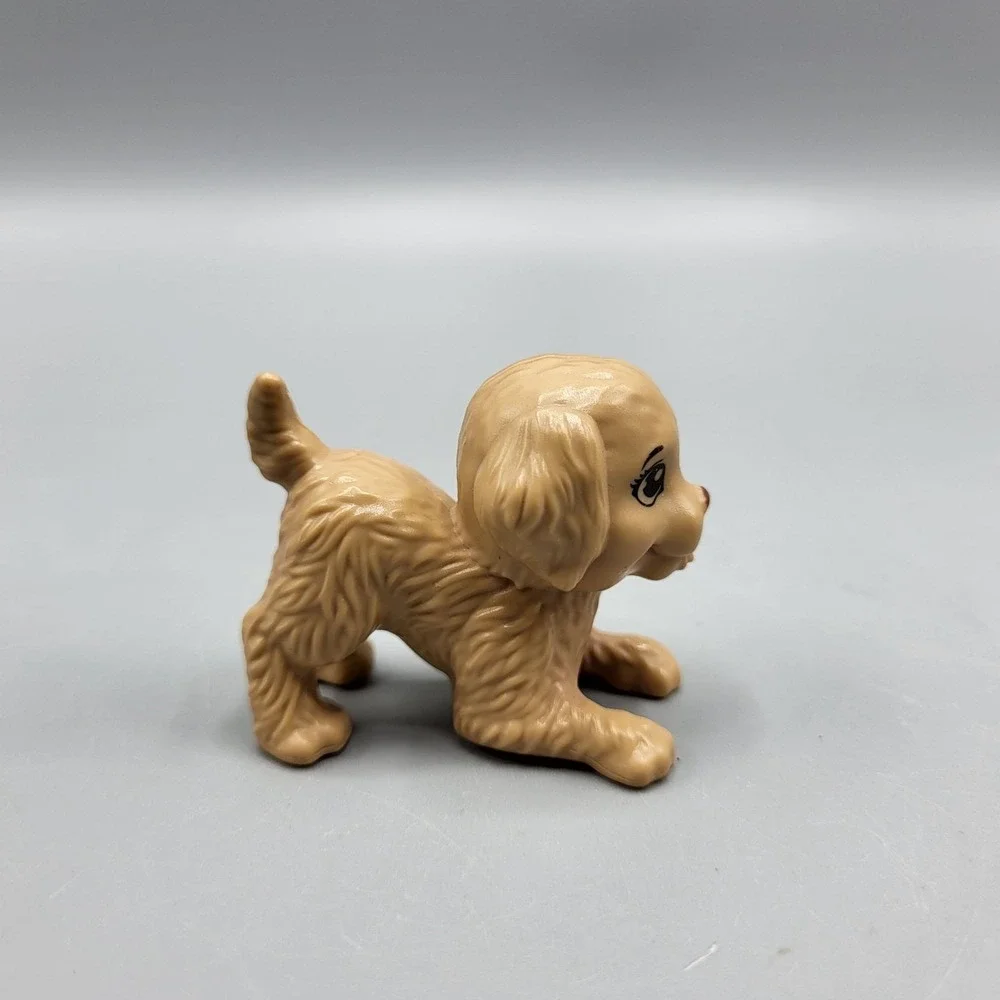 Dollhouse Barbie Doll Pets Puppy Dog Playing Position Beige/Tan